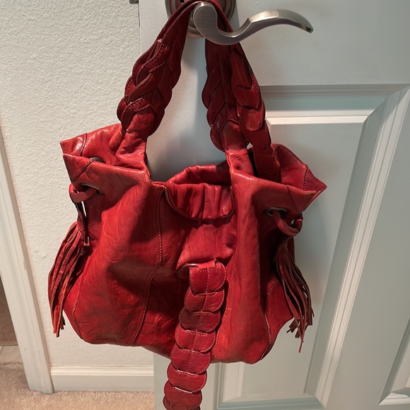 Junior Drake soft Deep Red Leather handbag - Picture 3 of 11